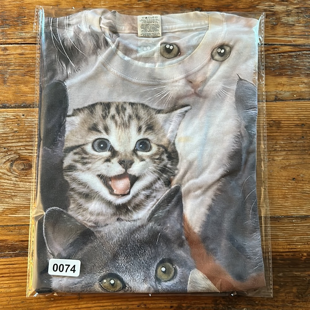 Funny Cat Kitten T-shirt Size L - Picture 9 of 9